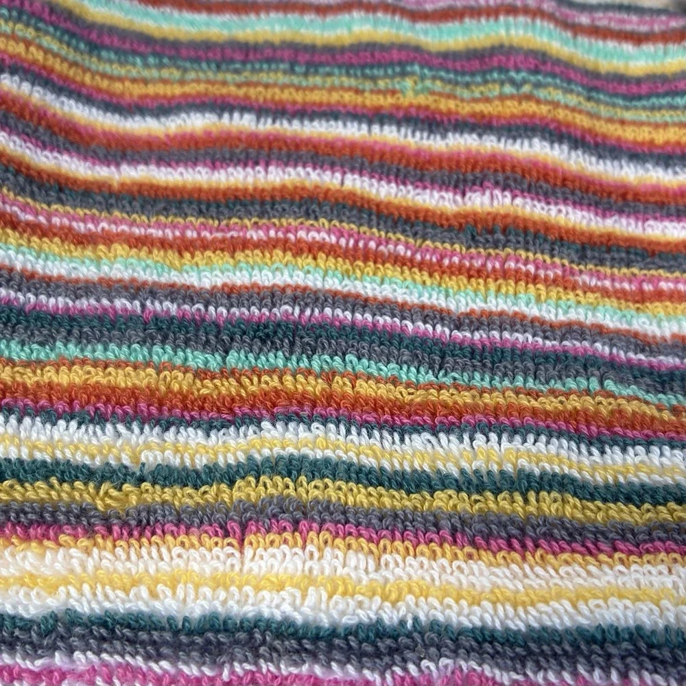 Rachel Zoe 9 piece Striped Rainbow Towel Set 2 Bath, 2 Hand, 5 Washcloth NEW